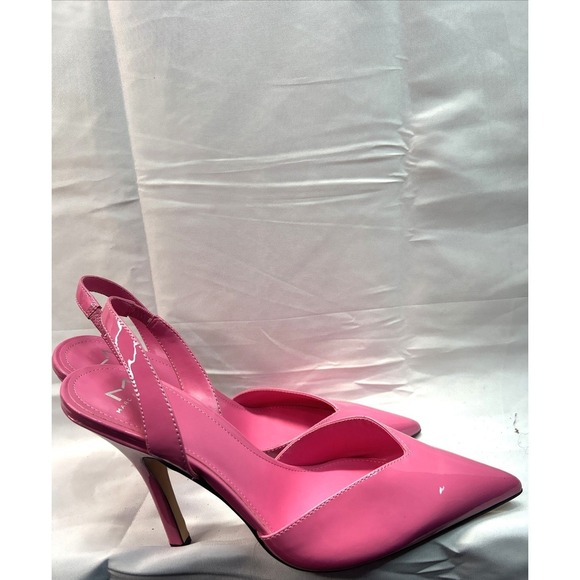 Marc Fisher Hot Pink Patent Slingback Heels |‎ Pointed Toe Size 9 - Picture 4 of 16